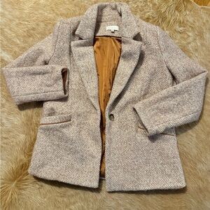 Skies Are Blue Herringbone Blazer in Cream, Camel and Tan